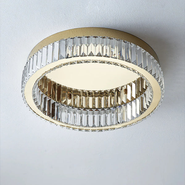 Gold Round Crystal Ceiling Light