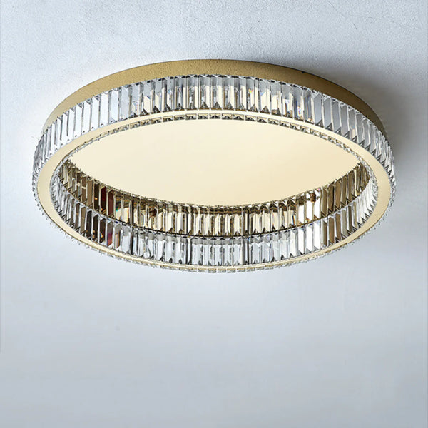 Gold Round Crystal Ceiling Light