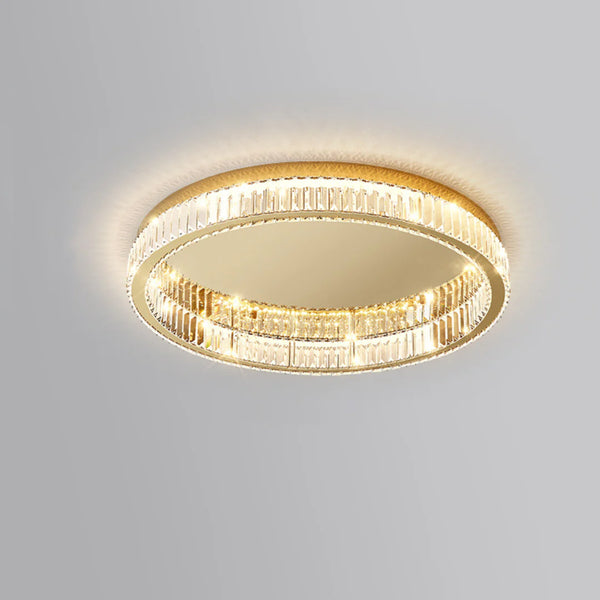 Gold Round Crystal Ceiling Light