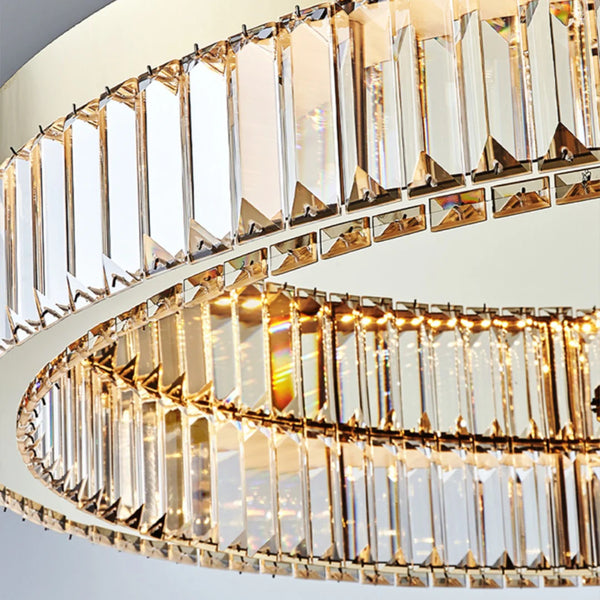 Gold Round Crystal Ceiling Light