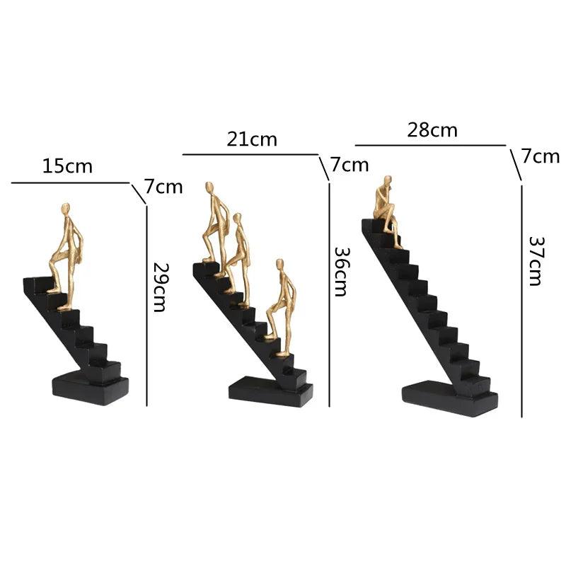 Modern Staircase Climbing Human Sculpture for Home Decor