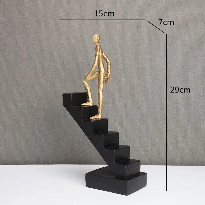 Modern Staircase Climbing Human Sculpture for Home Decor