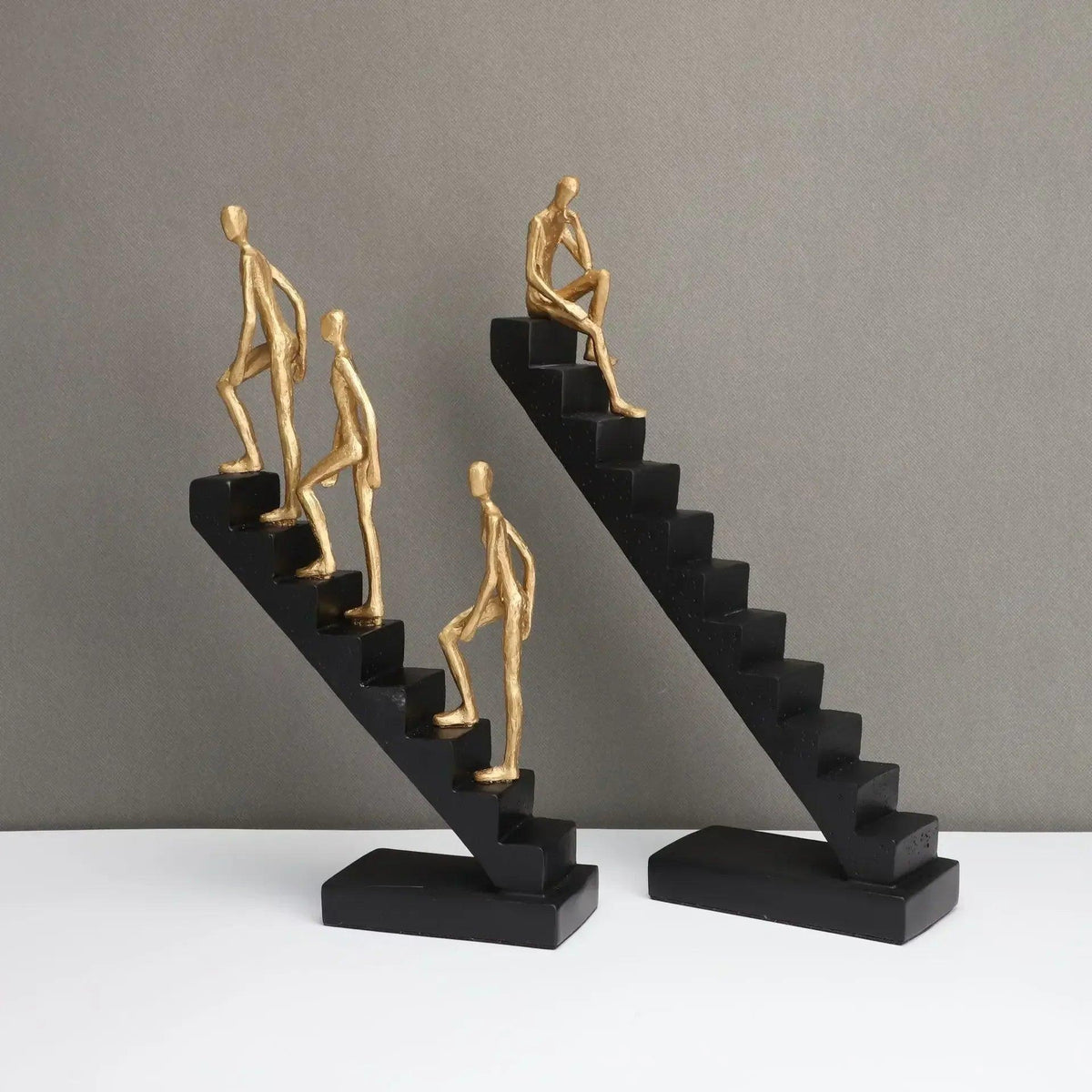 Modern Staircase Climbing Human Sculpture for Home Decor