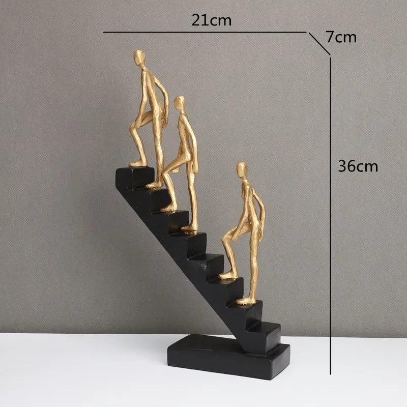 Modern Staircase Climbing Human Sculpture for Home Decor