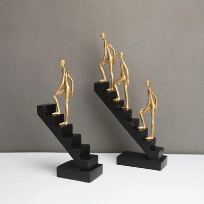 Modern Staircase Climbing Human Sculpture for Home Decor