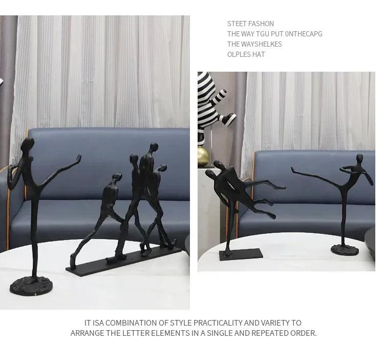 Modern Walking Human Figurines Sculpture