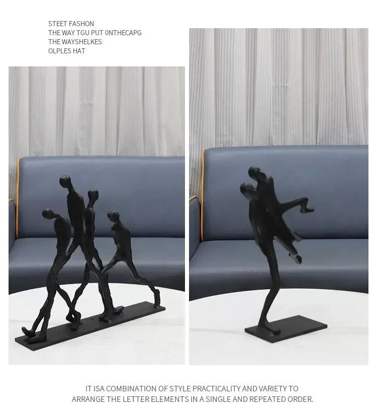 Modern Walking Human Figurines Sculpture