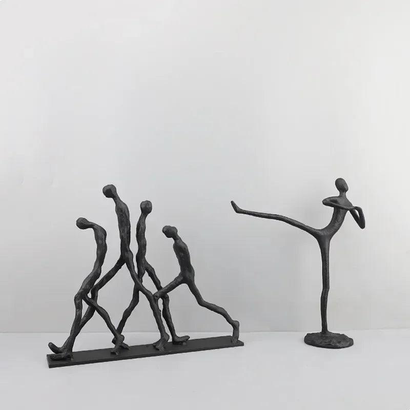 Modern Walking Human Figurines Sculpture