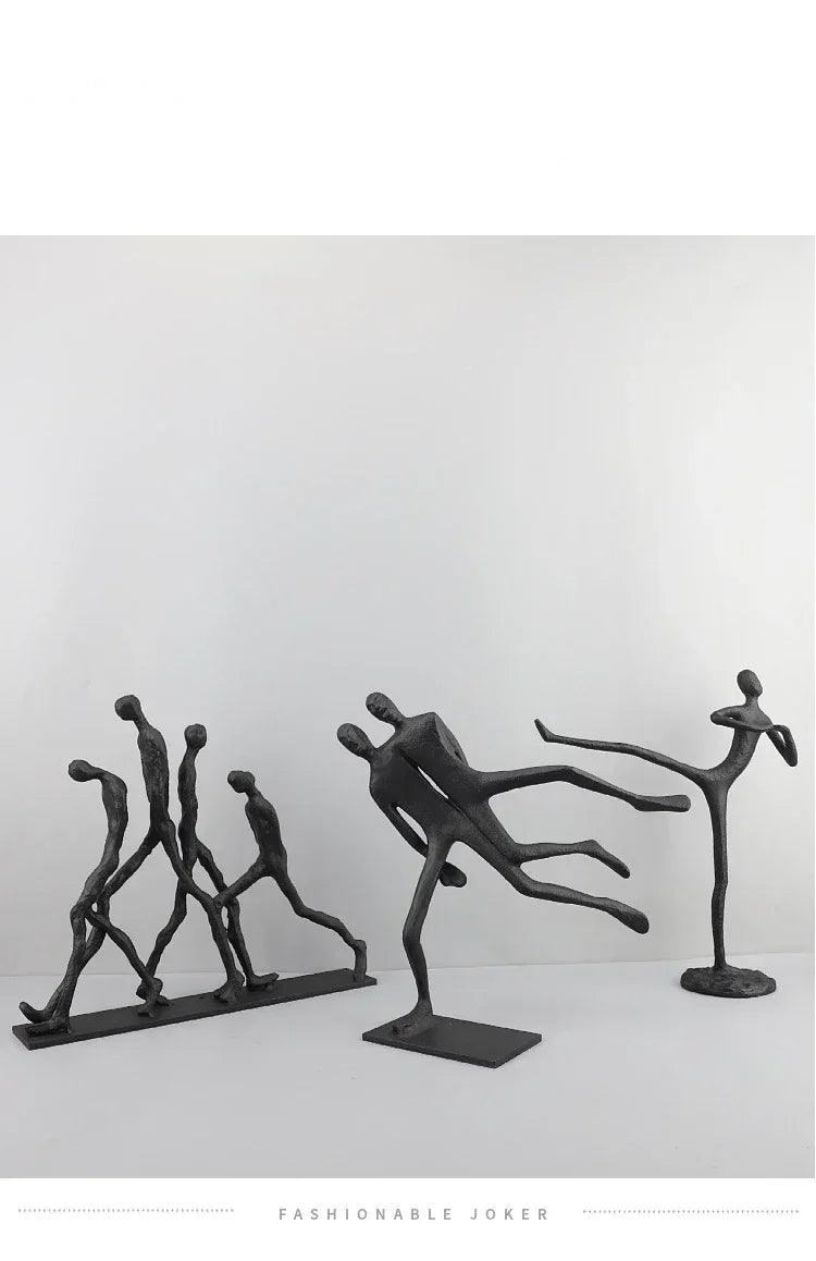 Modern Walking Human Figurines Sculpture