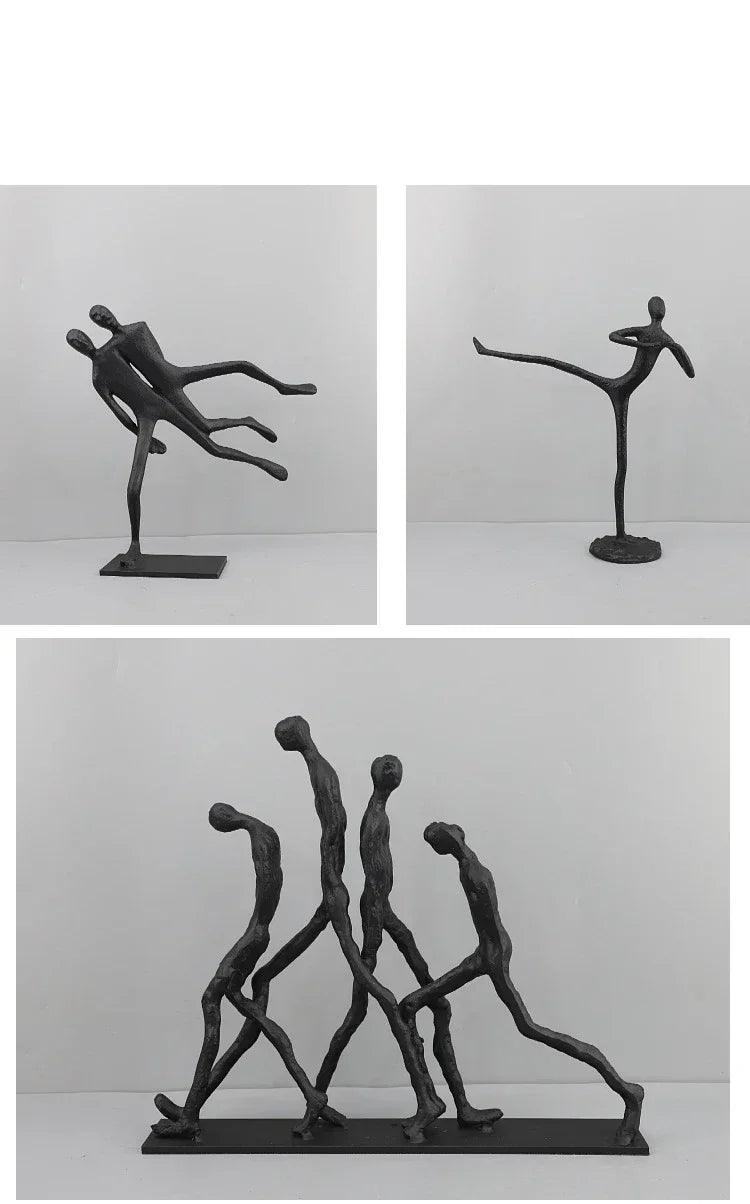 Modern Walking Human Figurines Sculpture