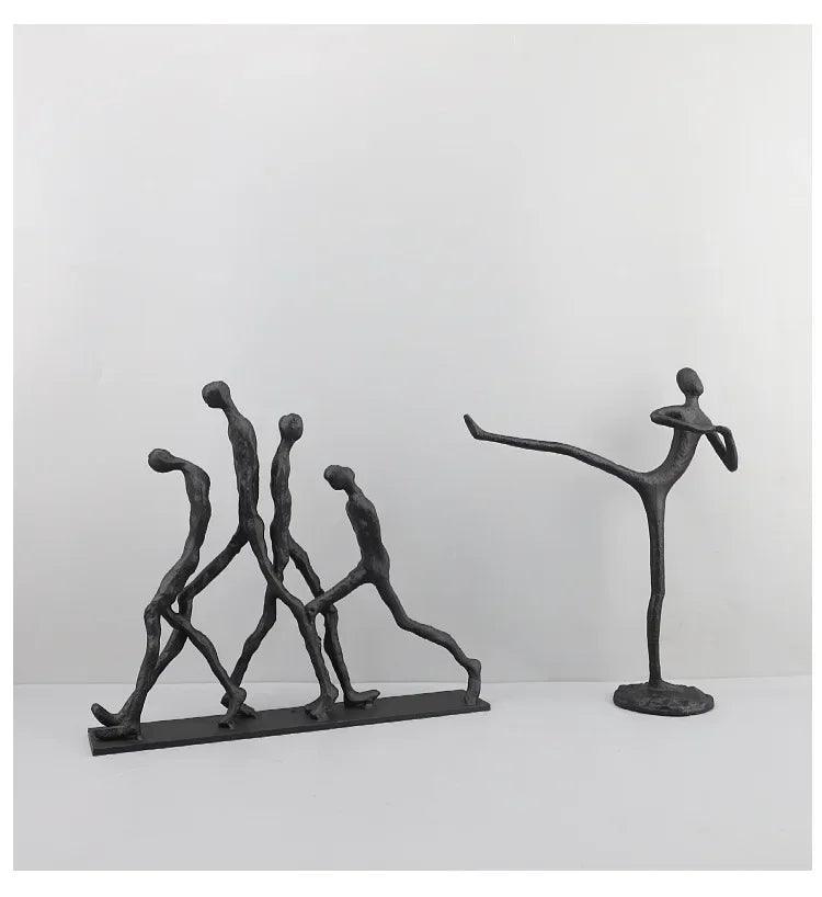 Modern Walking Human Figurines Sculpture