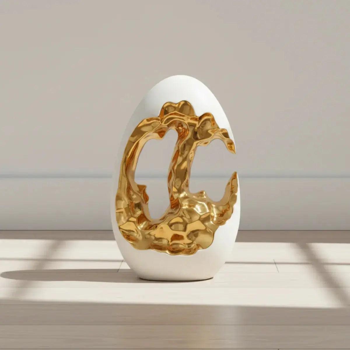 Modern White Figurine with Gold Accents for Your Stylish Home