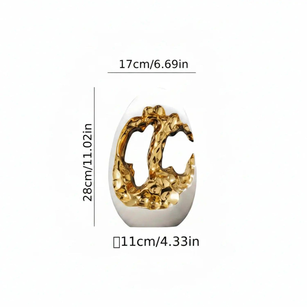 Modern White Figurine with Gold Accents for Your Stylish Home