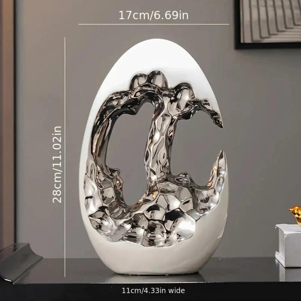 Modern White Figurine with Gold Accents for Your Stylish Home