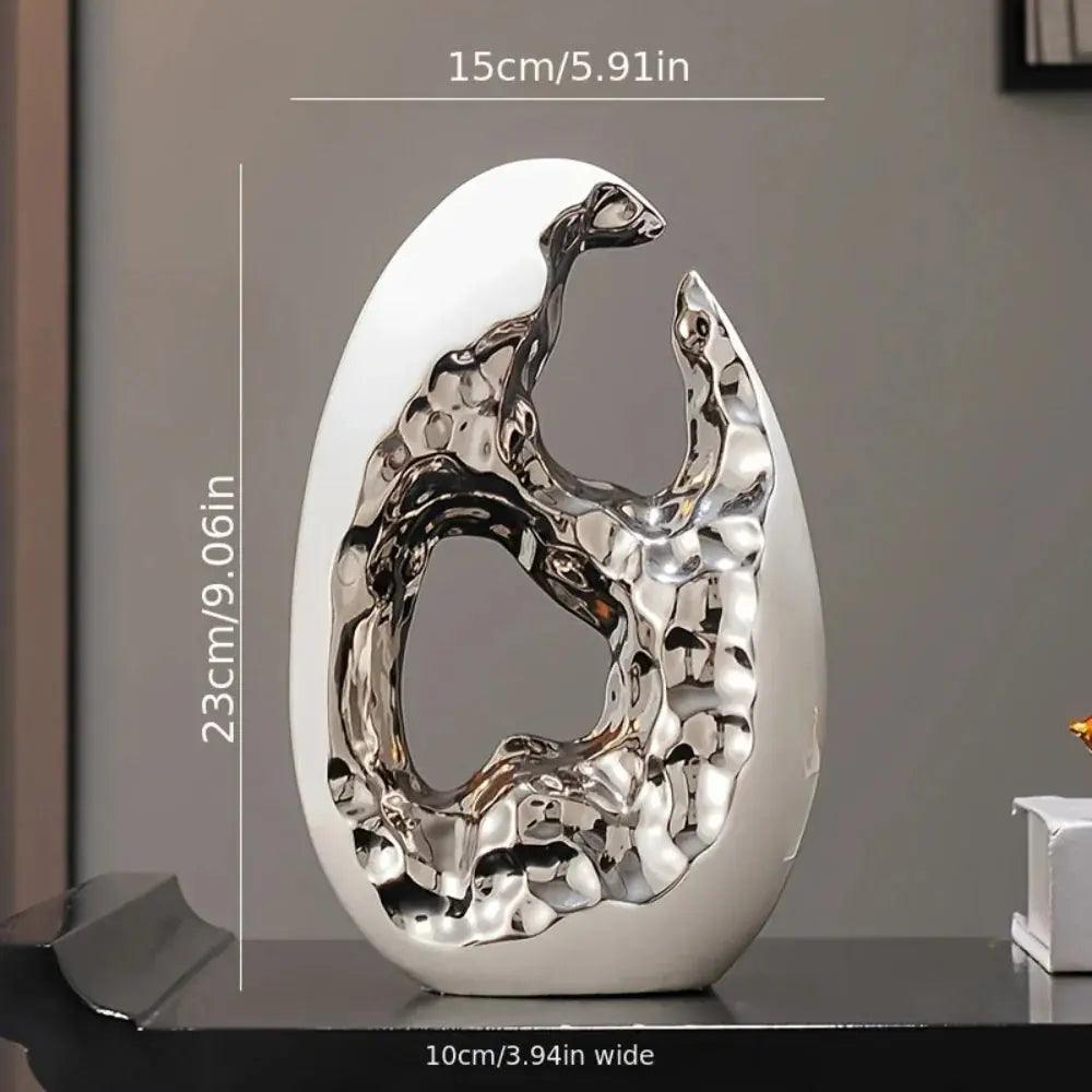 Modern White Figurine with Gold Accents for Your Stylish Home