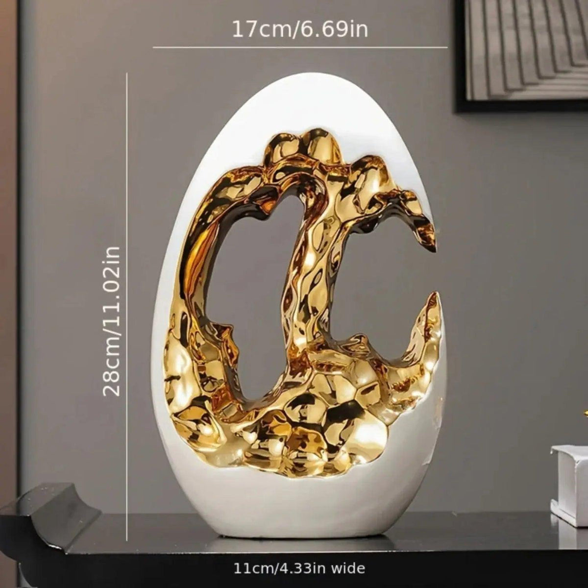 Modern White Figurine with Gold Accents for Your Stylish Home