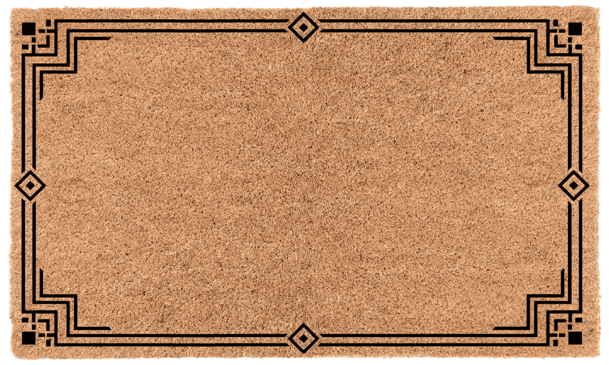 Modern Luxe Border Personalized Coir Mat