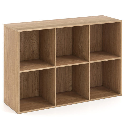 Modern 6-Cube Bookcase with Anti-tipping Kits for Bedroom Living Room-Natural