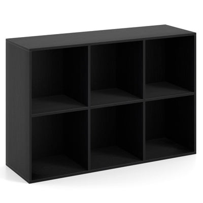 Modern 6-Cube Bookcase with Anti-tipping Kits for Bedroom Living Room-Black