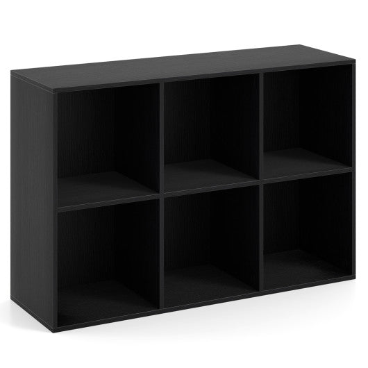 Modern 6-Cube Bookcase with Anti-tipping Kits for Bedroom Living Room-Black