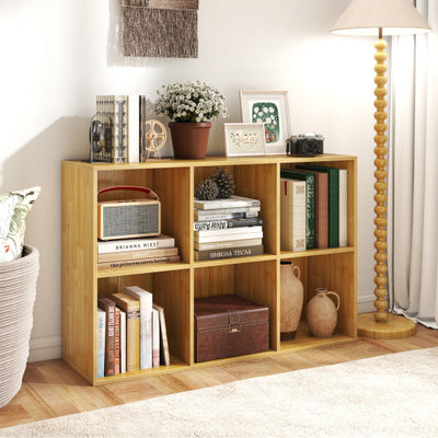 Modern 6-Cube Bookcase with Anti-tipping Kits for Bedroom Living Room-Burlywood