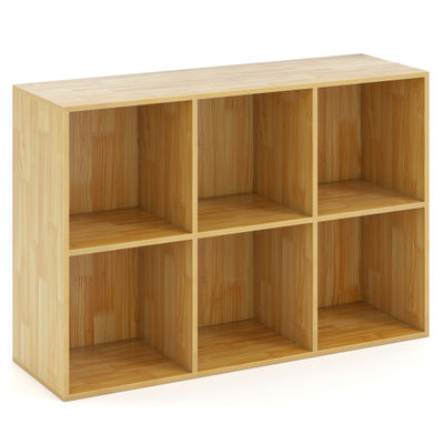 Modern 6-Cube Bookcase with Anti-tipping Kits for Bedroom Living Room-Burlywood
