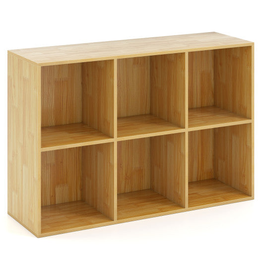 Modern 6-Cube Bookcase with Anti-tipping Kits for Bedroom Living Room-Burlywood