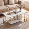 Modern Accent Table with Open Storage Shelf for Apartment and Lounge-White