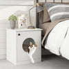 Modern Cat Litter Box Enclosure for Small to Large Cats-White