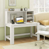 Modern Computer Desk with Hutch and Storage Shelves-White