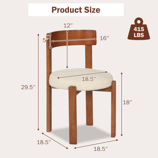 Modern Dining Chairs Set of 2 with Solid Rubber Wood Legs-Brown