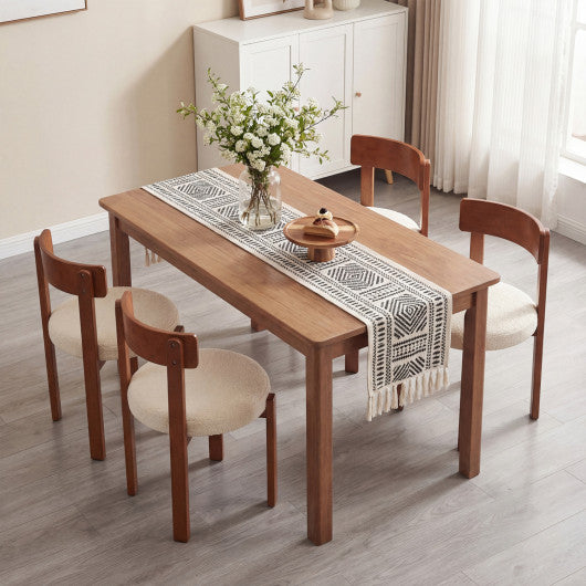 Modern Dining Chairs Set of 4 with Solid Rubber Wood Legs-Brown