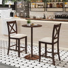 Modern Farmhouse Counter Height Stools with Footrest and Cushion-Walnut