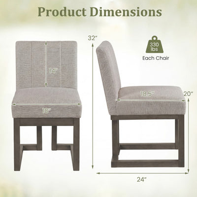 Modern Farmhouse Fabric Dining Chairs Set of 2 with 5.5