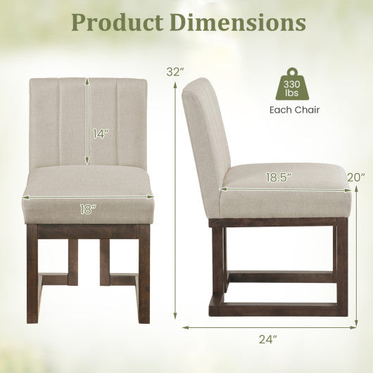 Modern Farmhouse Fabric Dining Chairs Set of 2 with 5.5