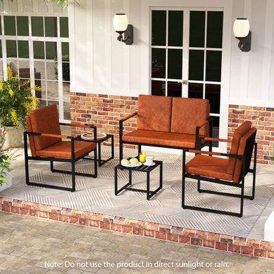 Modern Loveseat Sofa 2 Seater Small Couch-Brown