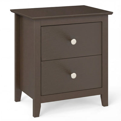 Modern Nightstand with 2 Drawers for Small Spaces-Brown