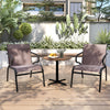 Modern Patio Chairs Set of 2 with Breathable Fabric for Porch-Coffee