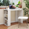 Computer Desk with Bookshelf for Small Space-White