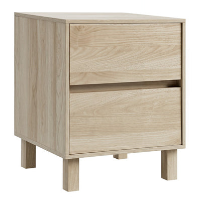Modern WoodenEnd Table with 2 Storage Drawers-Natural