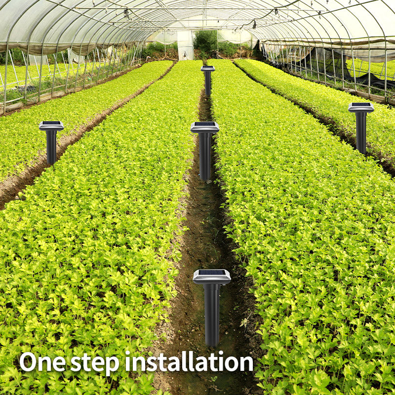 Mole Repellent Solar Powered Gopher Repellent Ultrasonic Solar Powered Sonic Mole Deterrent Stakes, Snake Groundhog Repellent for Yard, Garden, Lawn