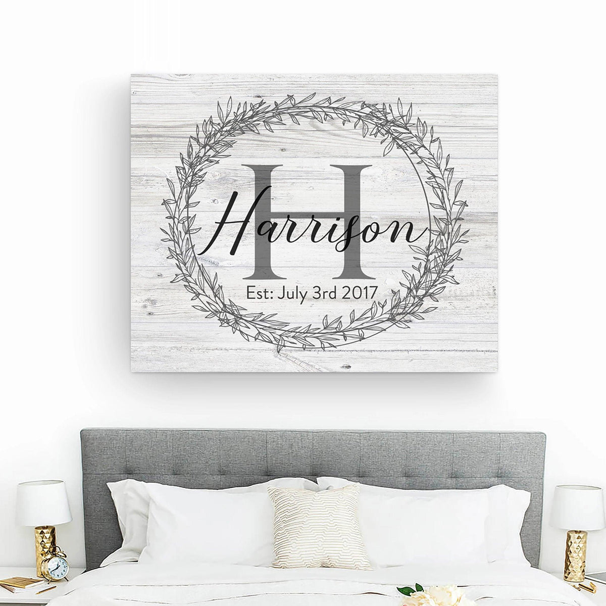 White Rustic Monogram Sign