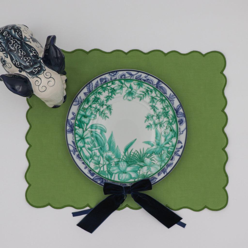 Monsoon Verdant Porcelain Dinner Plates – Set of 4 (+1 Bonus Plate)