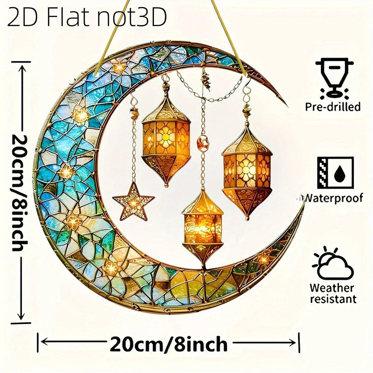 Moonlight Catcher - Colorful Stained Glass 20cm