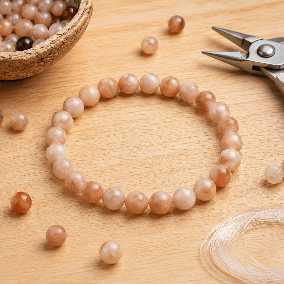 Moonstone Bracelet | Moonstone Gemstone Bracelet (Creativity and Generosity)