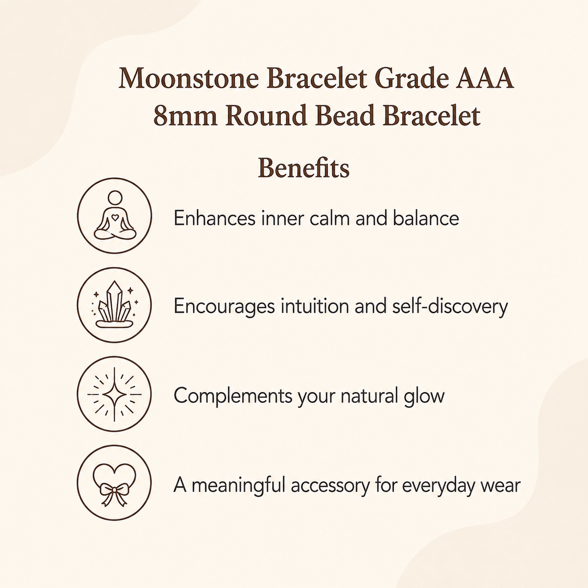 Moonstone Bracelet | Moonstone Gemstone Bracelet (Creativity and Generosity)