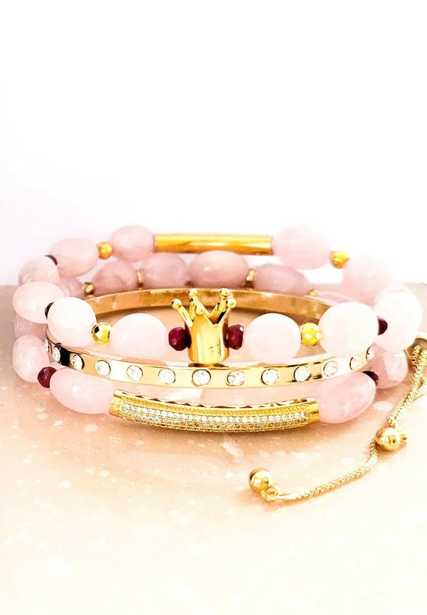 Morganite and Ruby Bracelet set - Gifts for You 'n Me