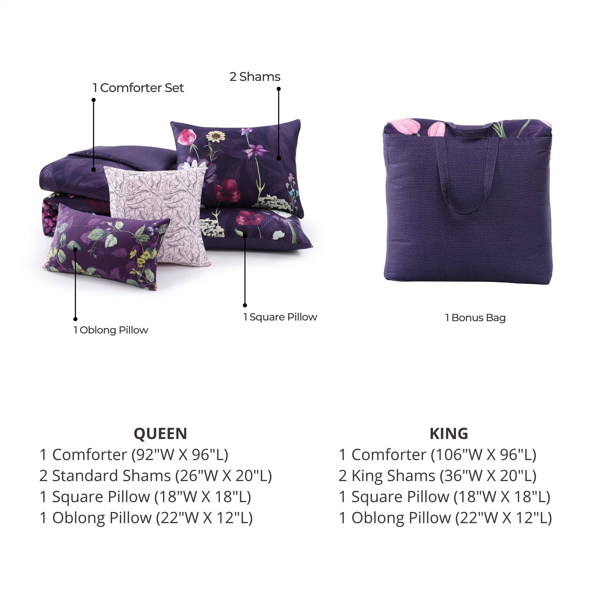 Bebejan Morning Glory 5 Piece Reversible Comforter Set