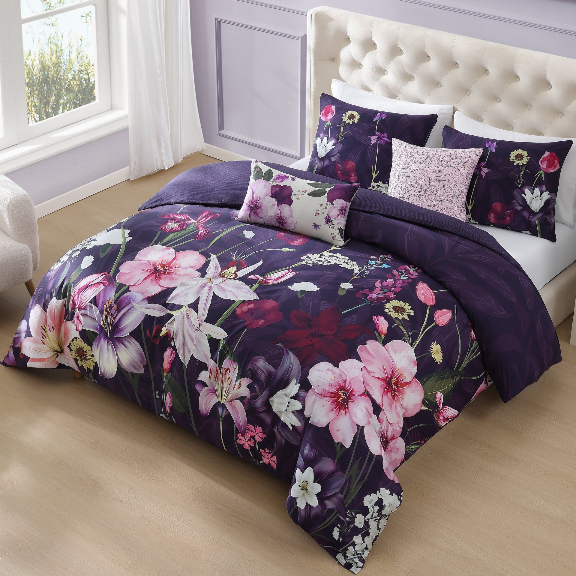 Bebejan Morning Glory 5 Piece Reversible Comforter Set