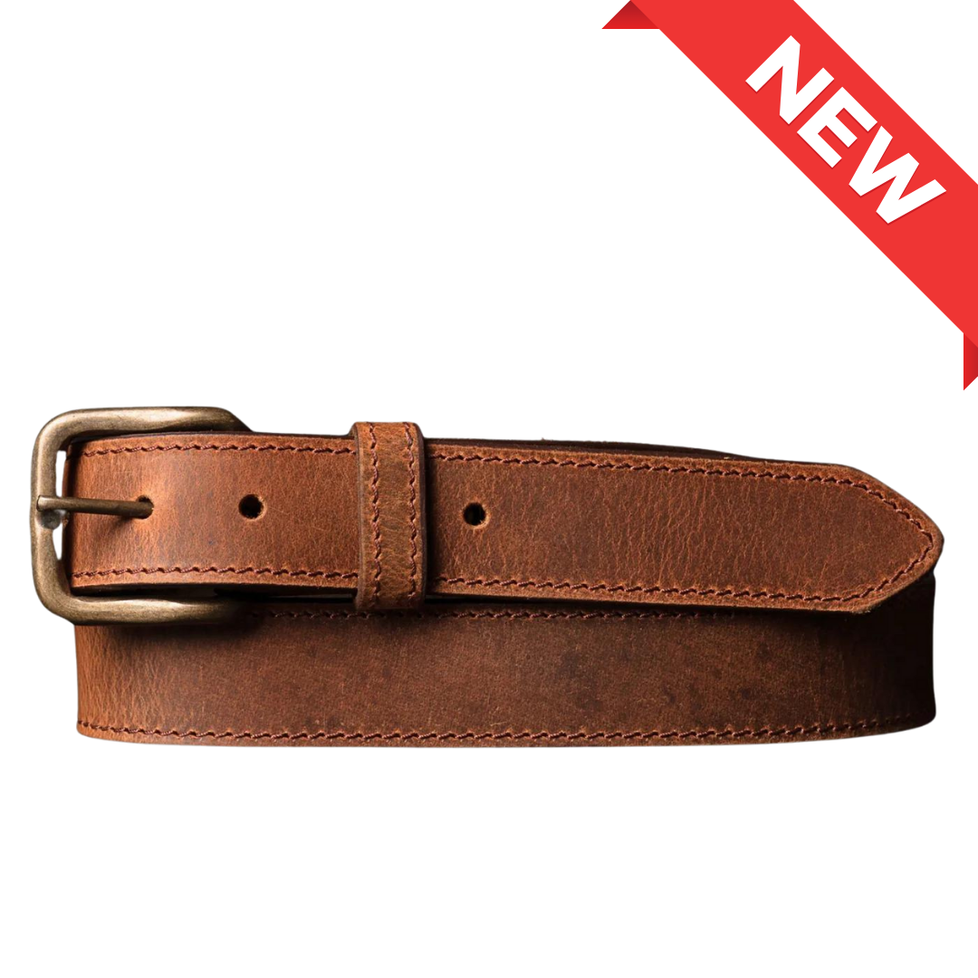 The Voyager Belt - Stitched Full-Grain Distressed Leather Belt NAB Leather